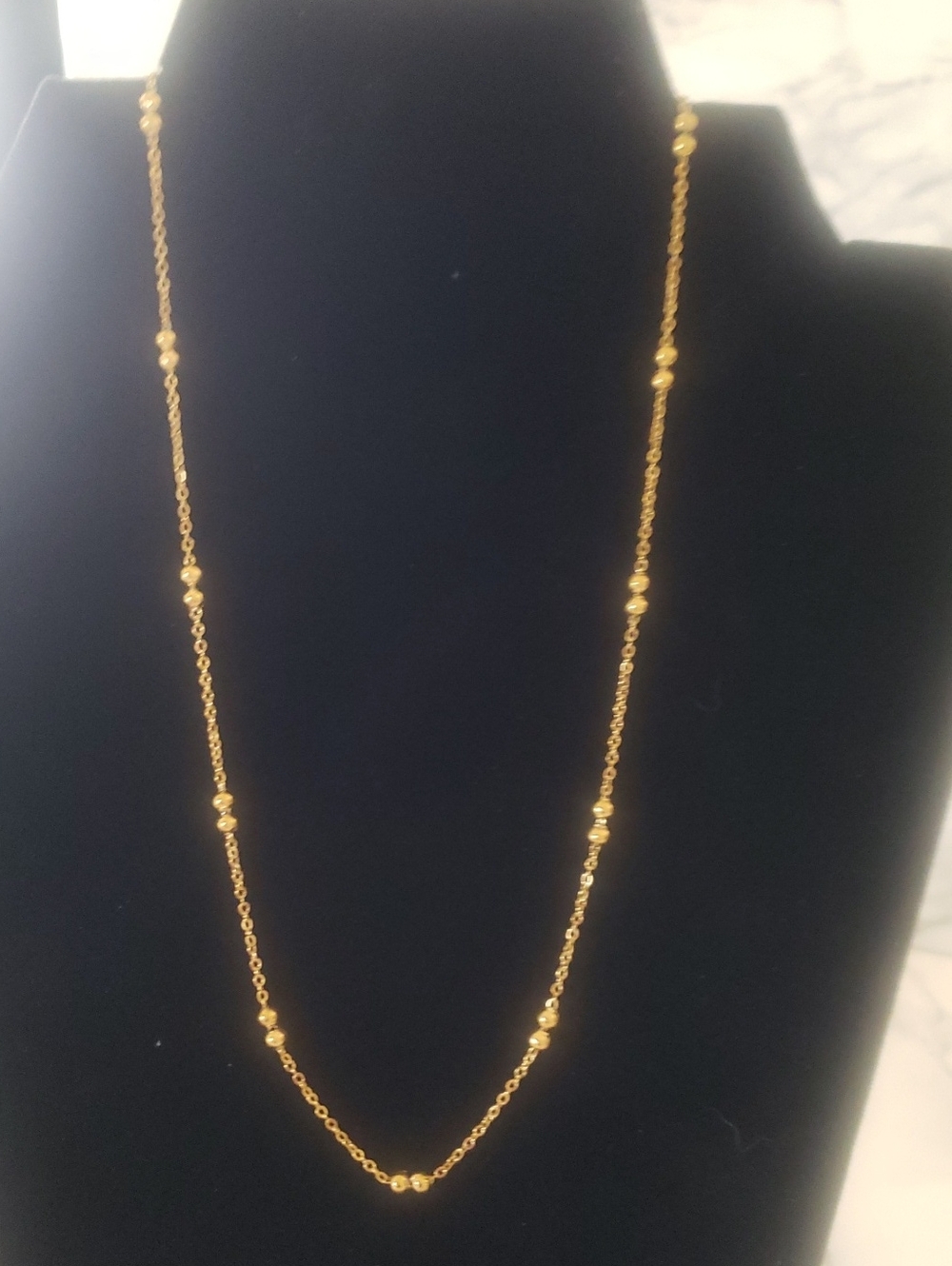 Plunder Gold-tone Bead Station Necklace - Delicate Women's Chain, NWT